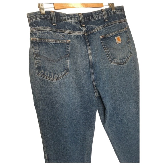 Carhartt Jeans Mens 38X30 Relaxed Fit Straight Leg Medium Wash Denim Blue - Picture 6 of 13